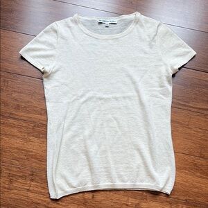 The Cashmere Project 100% cashmere Women's Cream Short Sleeve sweater, S
